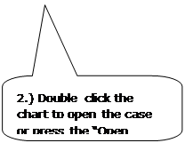 Rounded Rectangular Callout: 2.) Double click the chart to open the case or press the “Open Case” icon