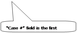 Rounded Rectangular Callout: “Case #” field is the first column
“
