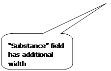 Rounded Rectangular Callout: “Substance” field has additional width
“
