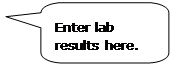 Rounded Rectangular Callout: Enter lab results here.