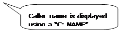 Rounded Rectangular Callout: Caller name is displayed using a “C: NAME” format.