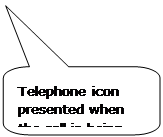 Rounded Rectangular Callout: Telephone icon presented when the call is being moved.