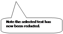 Rounded Rectangular Callout: Note the selected text has now been redacted.